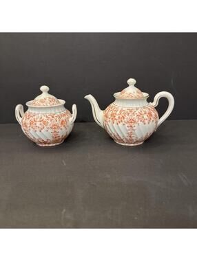Vintage Porcelain Chintz Teapot &Sugar Bowl Floral Cottage Core Made In Germany